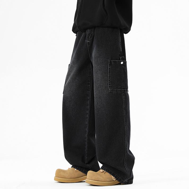 Working Jeans Men's Spring New Wash Straight-leg Casual Pants Men's Loose Wide-leg Pants