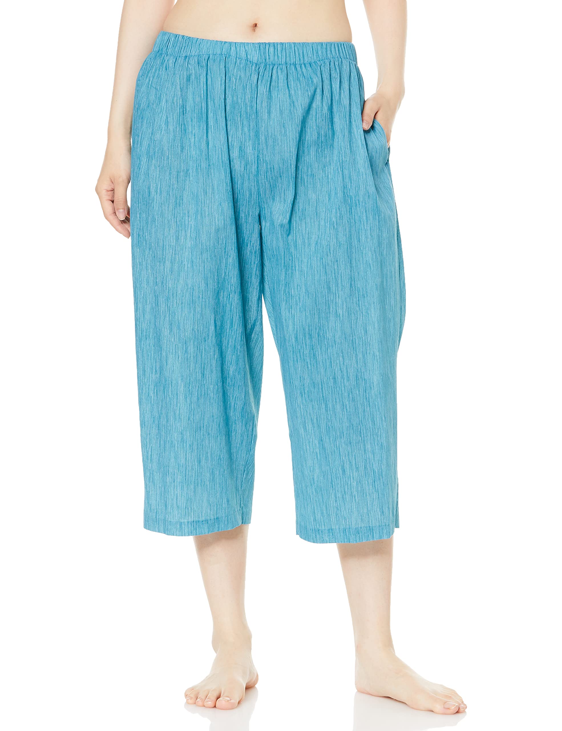 Takashima Chijimi Cool and Relaxed Home Turquoise Size L Pants, Blue,