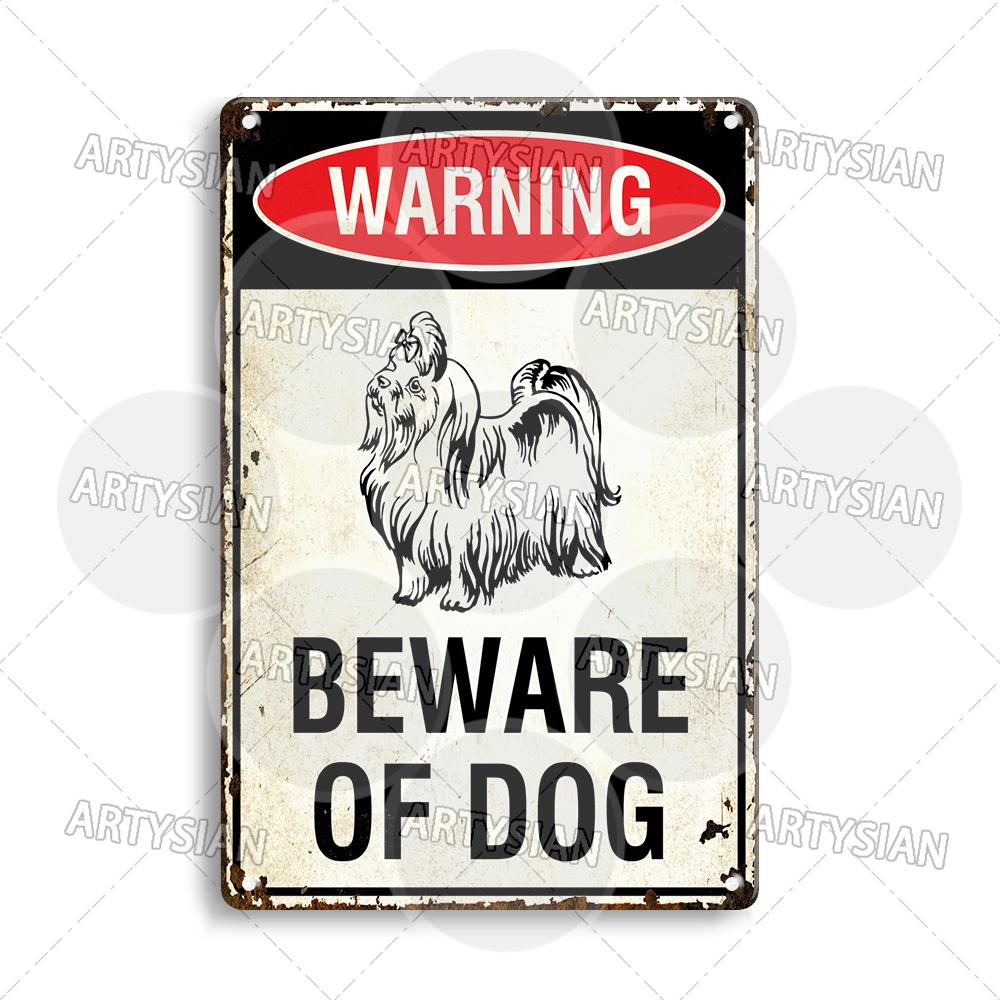 Beware Of Dogs Metal Sign Bichon Bulldog Schnauzer Pit Bull Shar Pei Chihuahua Maltese Greyhound Cairn Staffordshire Great Dane