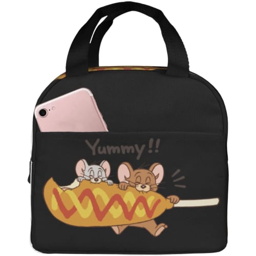 

Asamike Lunch Bag, Cute Tom and Jerry Design, Stylish Large Capacity Lunch Box/Bento Bag with Insulated Pockets for Food Storage, Insulated Lunch Box,
