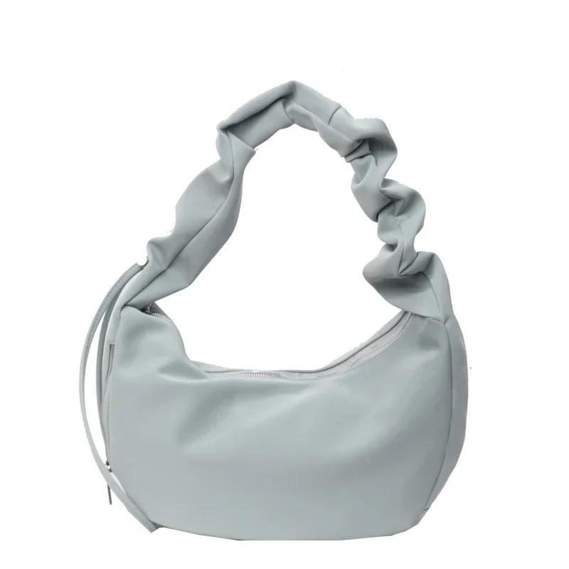 Solid PU zipper large capacity soft versatile shoulder bag crossbody bag  high quality  simple fashion