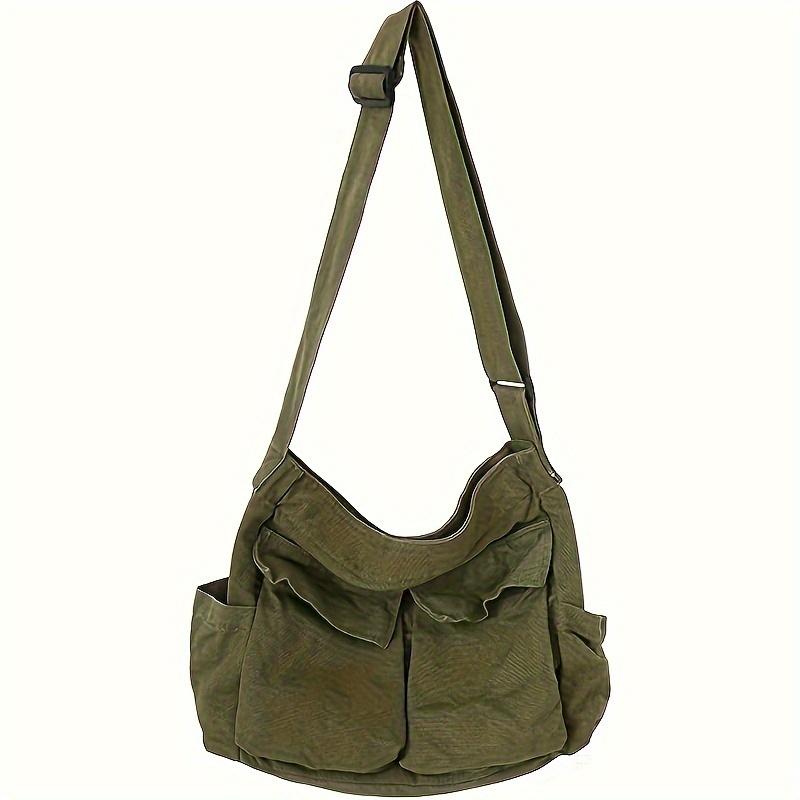 NATAWA Vintage Messenger Bag, Casual Reistas, Schoudertas met meerdere vakken groen