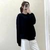 Unisex Cotton Long Sleeve Loose Fit Round Neck Shirt - Spring/Autumn Solid Color T-Shirt