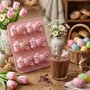 Easter Bunny Silicone Molds, 3D Bunny Chocolate Mold Easter Rabbit Mould For Baking Cake Pop Jel Ice Cube Trays Candles Soap