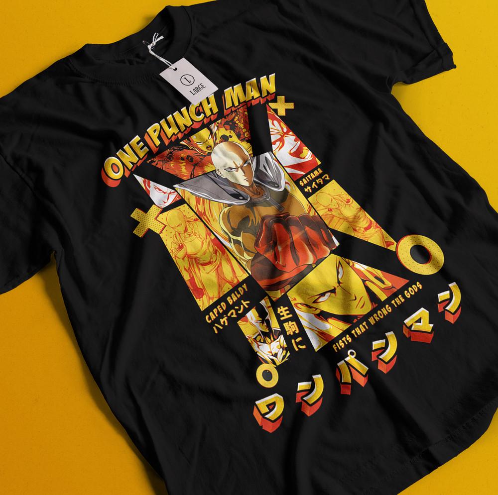 

One Punch Man T-Shirt Saitama Shirt Garou Tshirt Fubuki Genos Anime Manga OK Tee 4XL