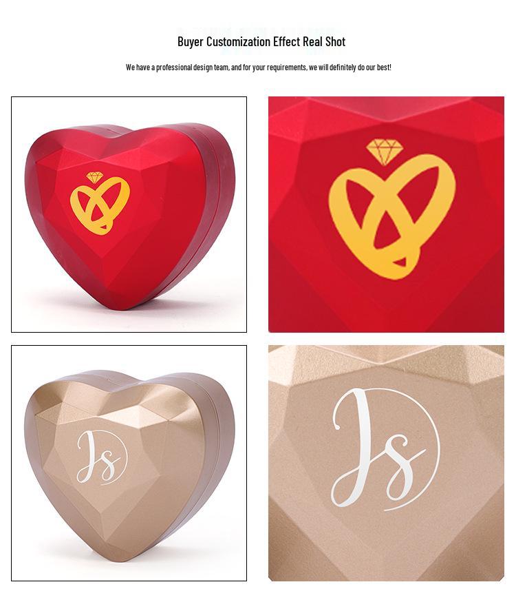 Heart-Shaped Light-Up Jewelry Box: High-End Engagement Ring & Luminous Necklace Display Case