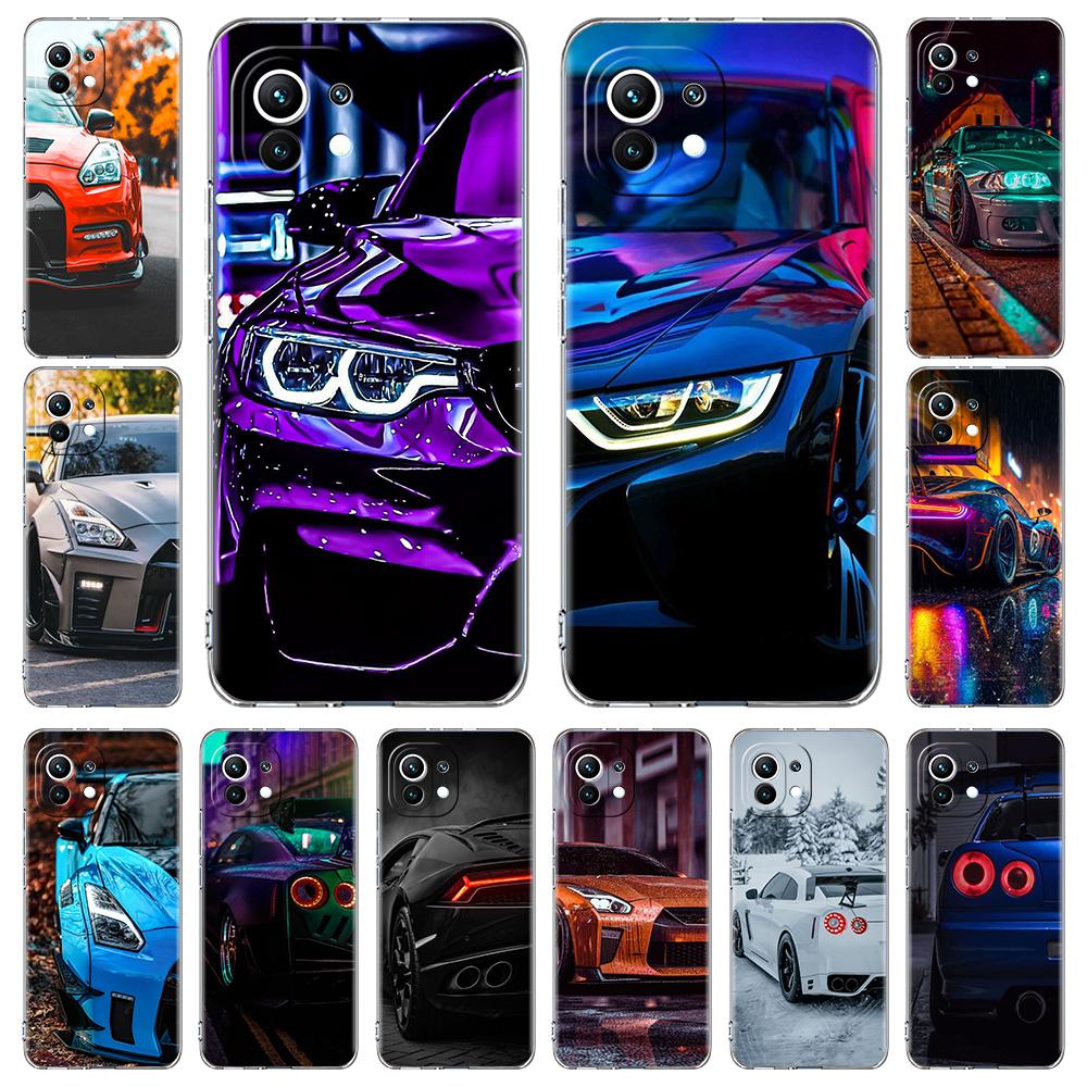 Blue Red JDM Sport Car For Poco X5 X3 NFC F5 F4 F3 M3 Phone Case For Xiaomi 12T 12 13 Lite 11 Ultra Mi 10T 5G 11X Pro 11T Cover