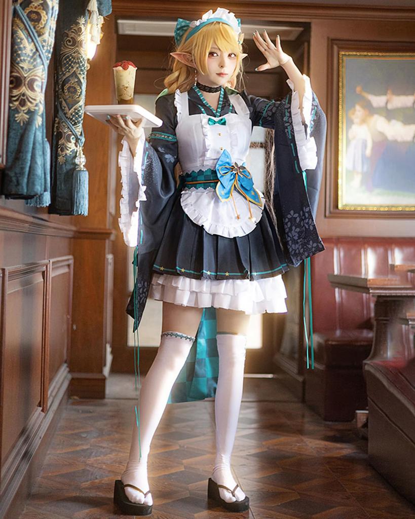 [Milky Time] Nijisanji Pomu Rainpuff Cosplay Halloween Maid Outfit Pomu Rainpuff