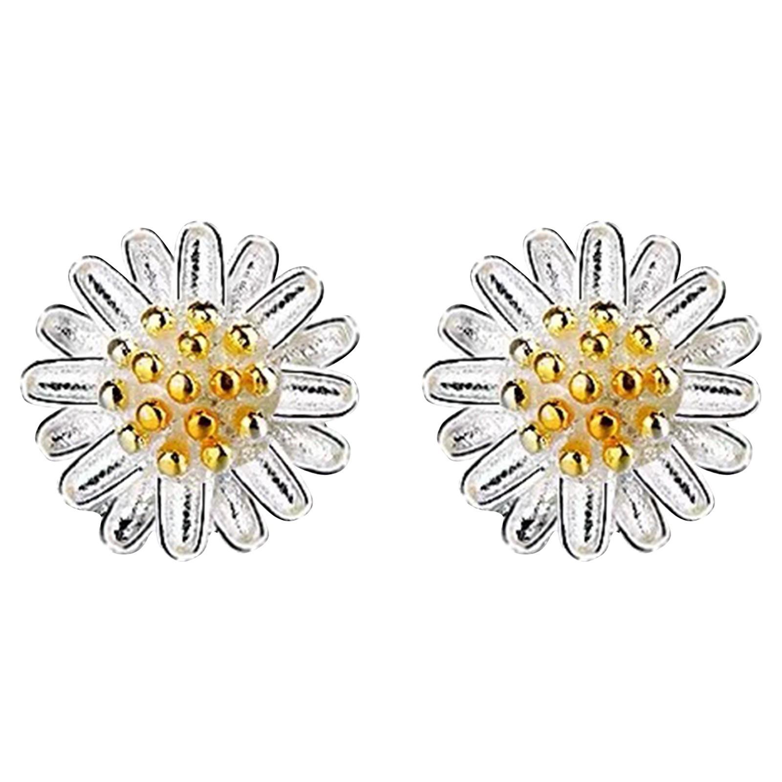 Ladies  Fashion Personalized Flower Earrings 1 Pair серебряный