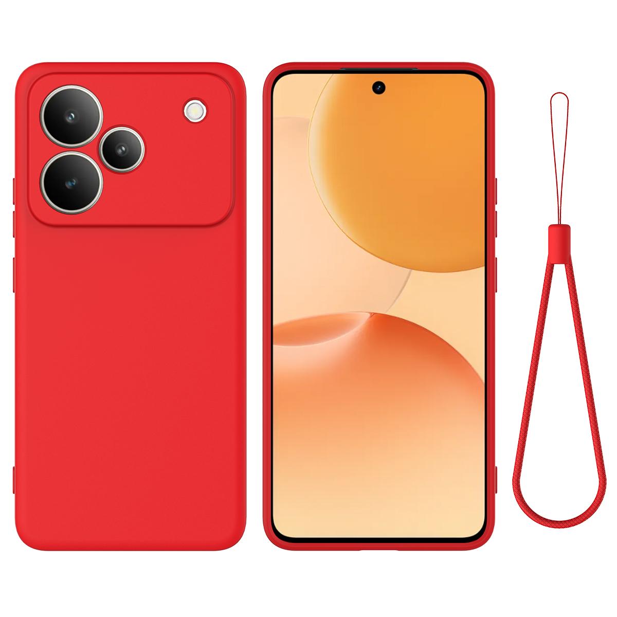 

Для Realme P4 5G Чохол з рідкого силікону Задня кришка телефону з ремінцем для руки