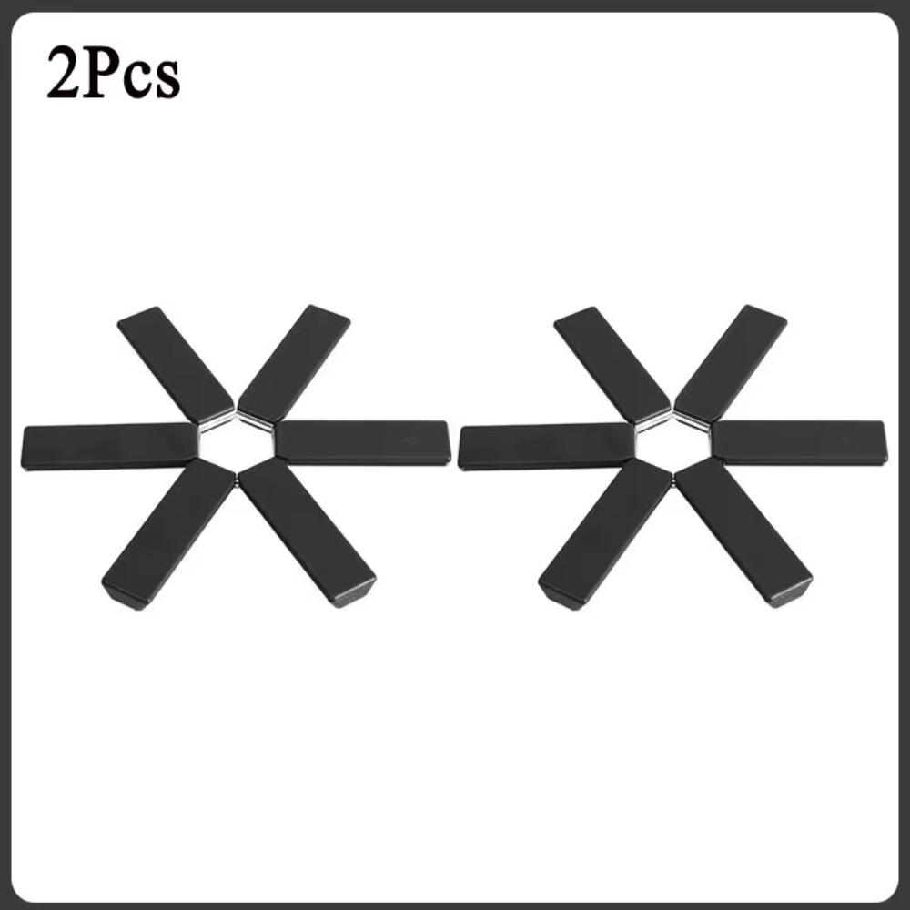 2Pcs Kitchen Tool Foldable Pot Pan Mat Plastic Cross Design Heat Resistant Pad Heat Insulation Non-Slip Dish Placemat Coaster 8x5.2cm