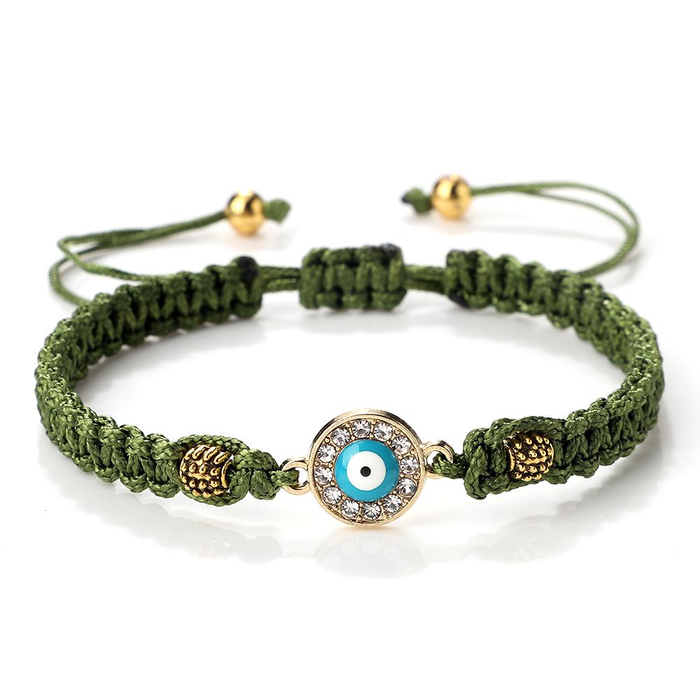 Women Crystal Blue Evil Eye Braided Bracelet Turkish Healing Yoga Couple Bracelet&Bangles Chain Pulsera Jewelry Gift