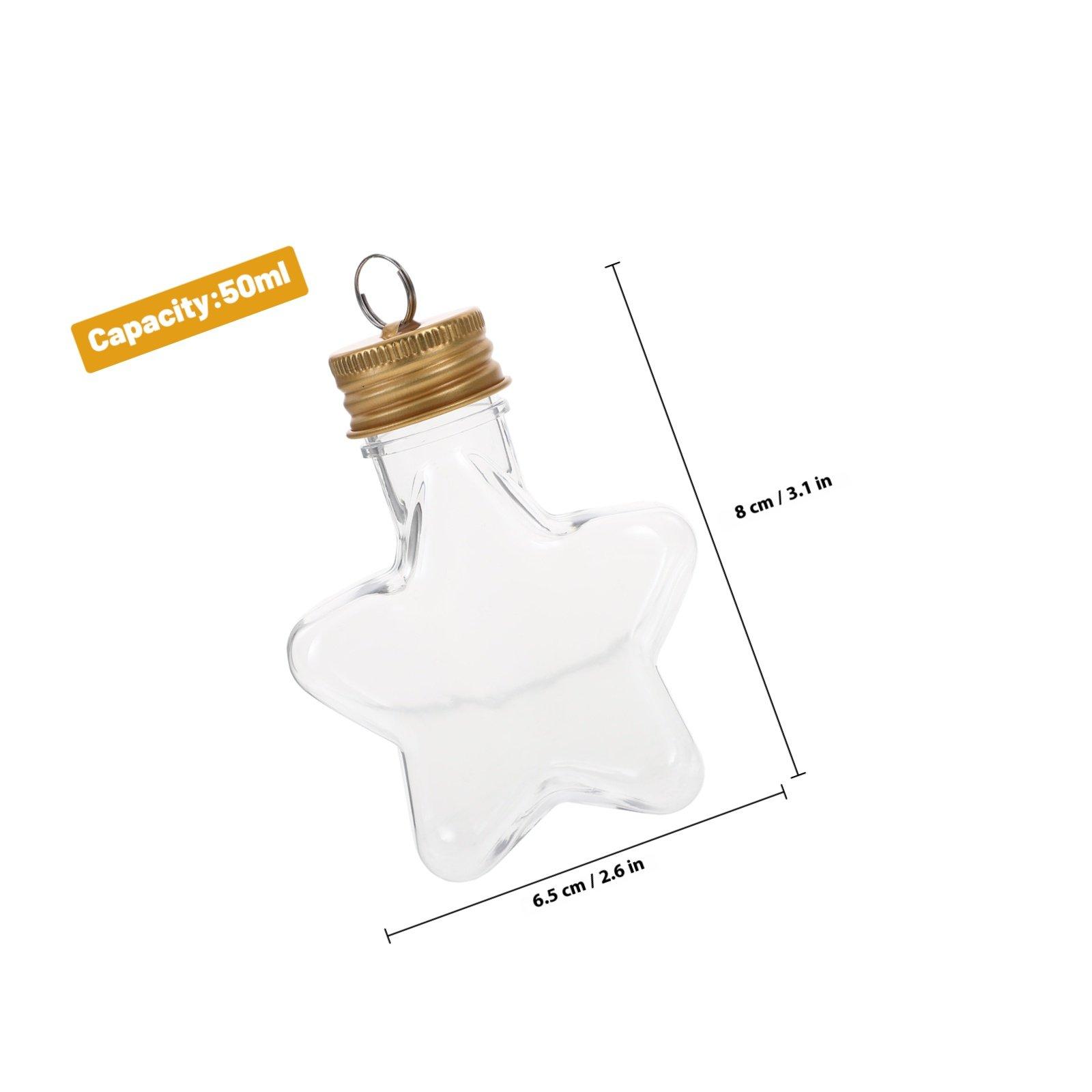 

10Pcs Star Wishing Bottle Transparent Pet Material Refillable Hanging Decor DIY Craft Bottle Christmas Tree Pendant Decoration золотистый