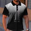 3D Printed Vintage Race Pattern Polo Polo Shirt Clothing Casual Short Sleeve Lapel Golf Lining