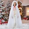 Mesh Hooded Cloak Robe Mrs Santa Clauses Costume Cape Halloween Christmas Costumes for Women Girls Wizard Robe Gifts