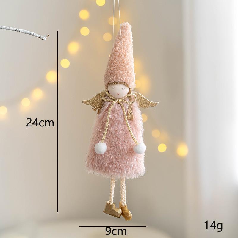 Christmas Plush Angel Girl Santa Claus Dolls Xmas Tree Ornament Natal Noel Navidad 2025 Christmas Decorations for Home New Year