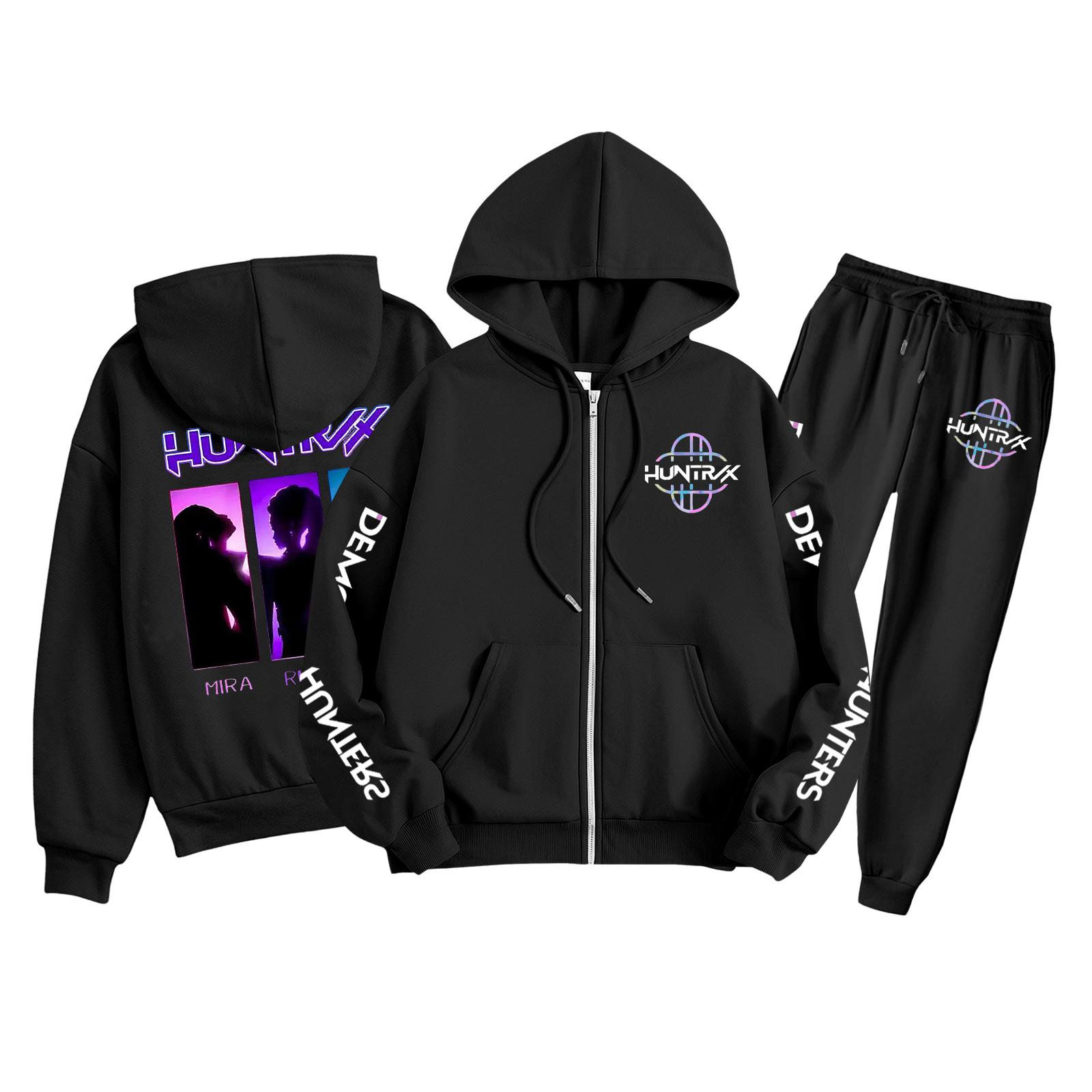 

Children s Fashion Long Sleeve Zipper Hooded Sweatshirt Sweatpants Solid Color Pocket Sweatshirt Set 100