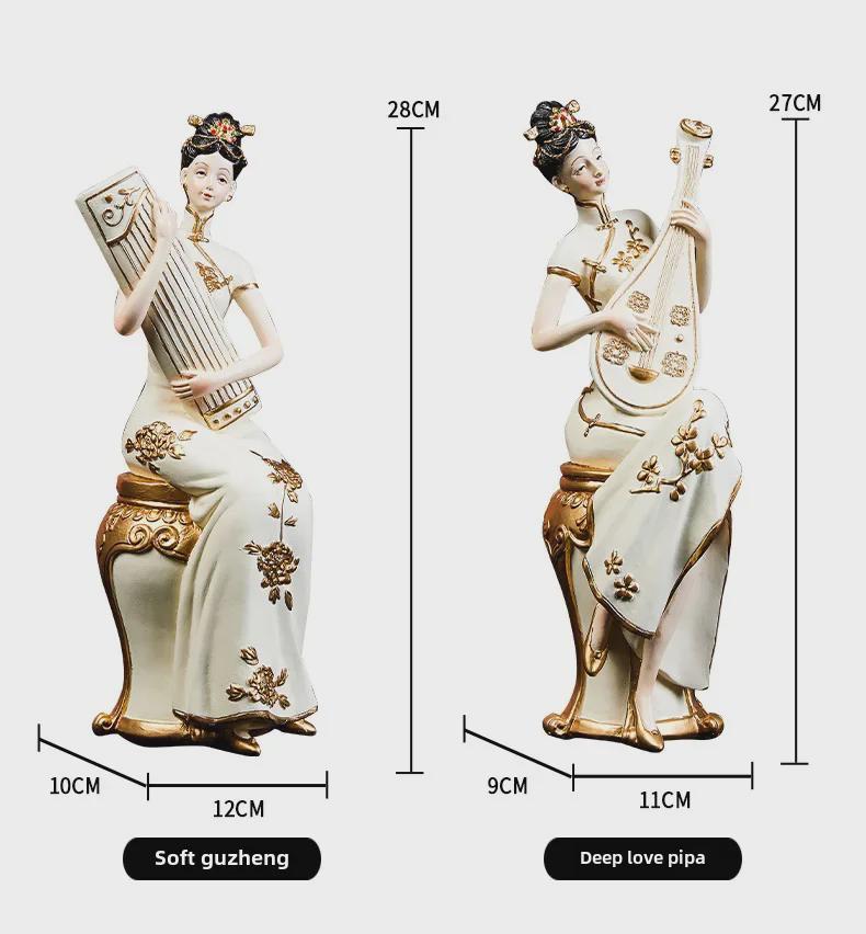 Elegant Retro Chinese Art Decor: Ladies' Ancient Figures for Living Room and Porch