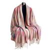 Women S Abstract Diamond Pattern Faux Cashmere Scarf Thick Warm Outdoor Shawl