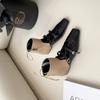 fashion Square Toe Women Ankle Boots Hollow Sexy Flat Heeled Back Strap Bow Design Belt Buckle Black Khaki White Mixed Color Dress Shoes