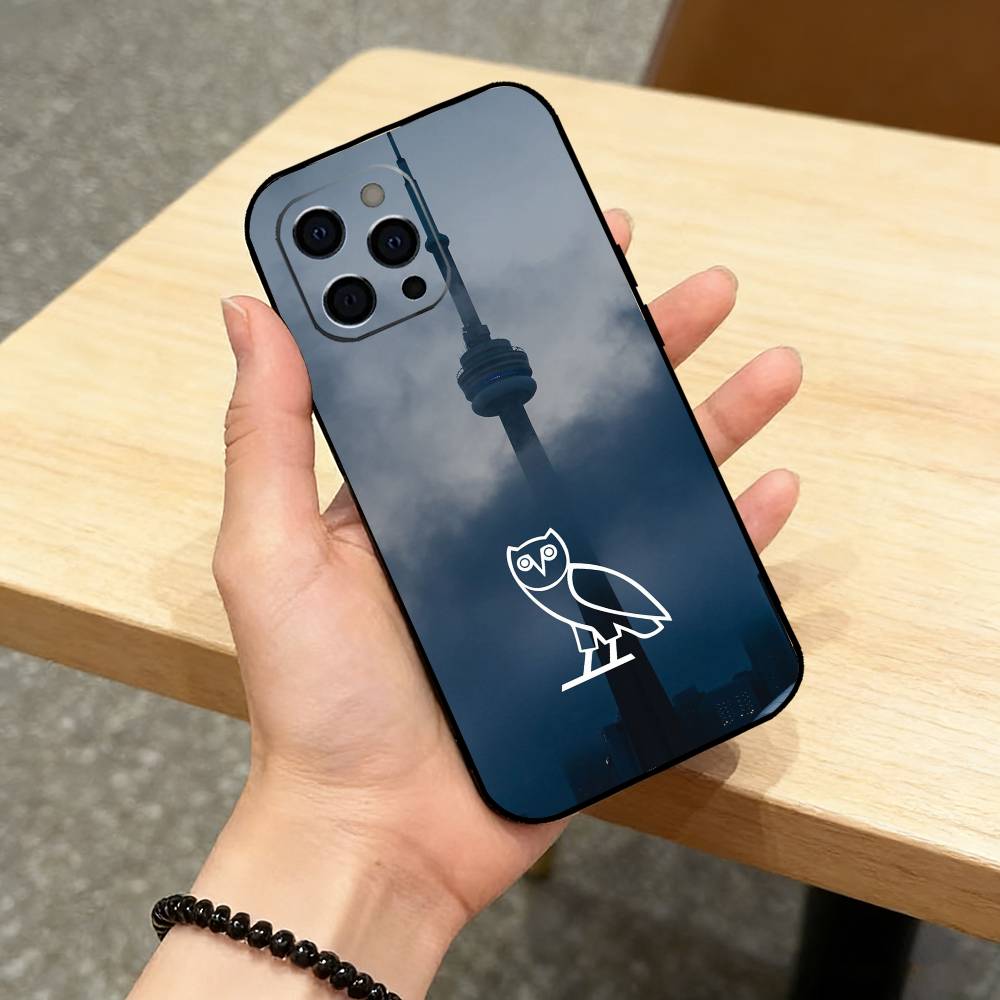 D-Drake OvO OWL   Phone Case For iPhone 17,16,15,14,13,12,11 Plus,Pro Max,XS,Soft Silicone Black Cover