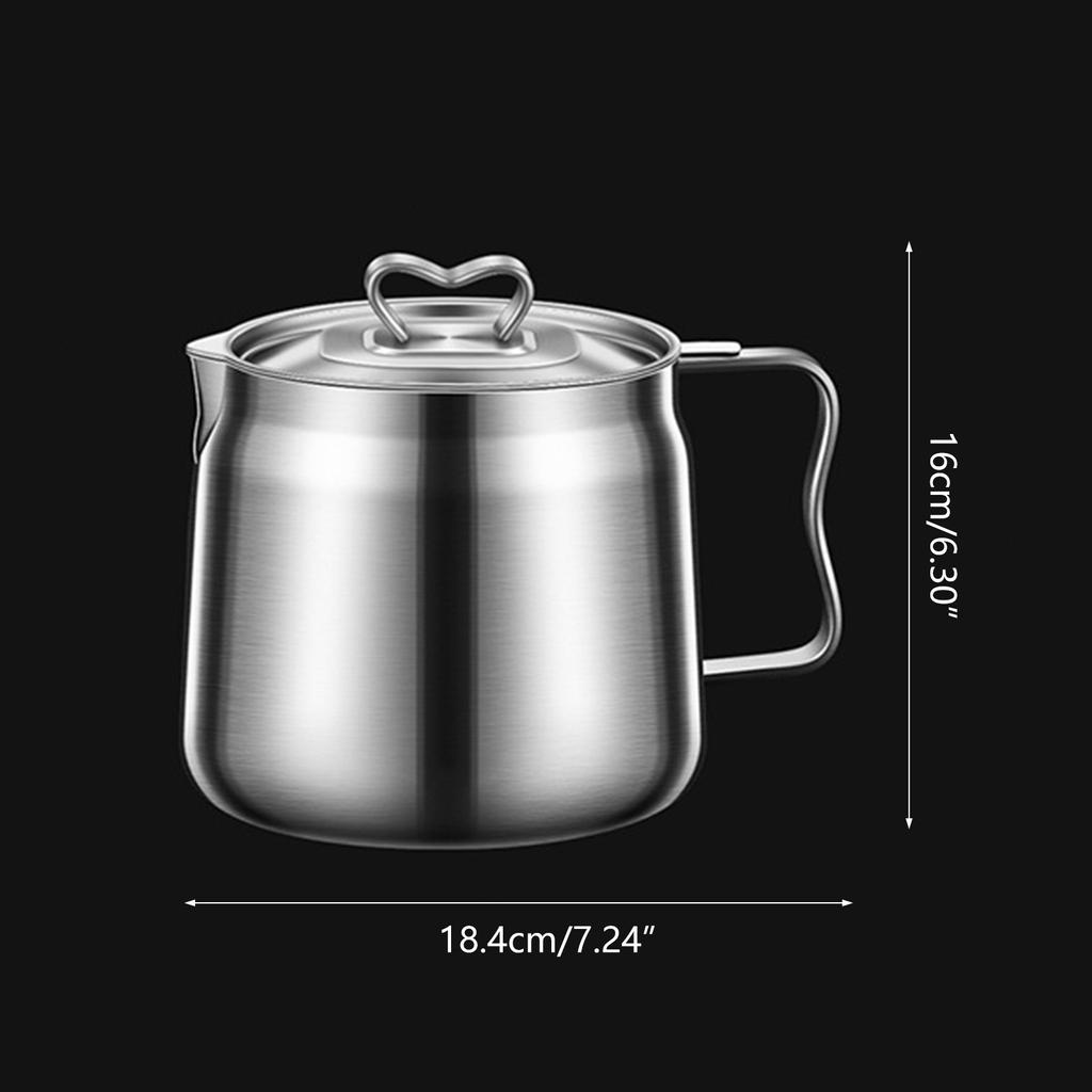 1.5L Stainless Steel Oil Strainer Pot Container-Jug Storage Can With Filter Cooking Oil Pot For Kitchen Household Tool