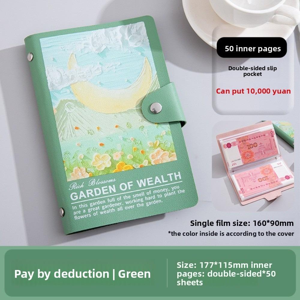 Save Money 100 Envelopes Money Saving Challenge Waterproof Oil Painting Mini Binder Savings Challenge Reusable