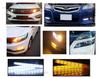 LED Sequential Flowing Turn Daytime Running Set of Universal Signals, 9-LED/12-LED Lights, 12V, Waterproof, 2, (12 LEDs, White/Amber)