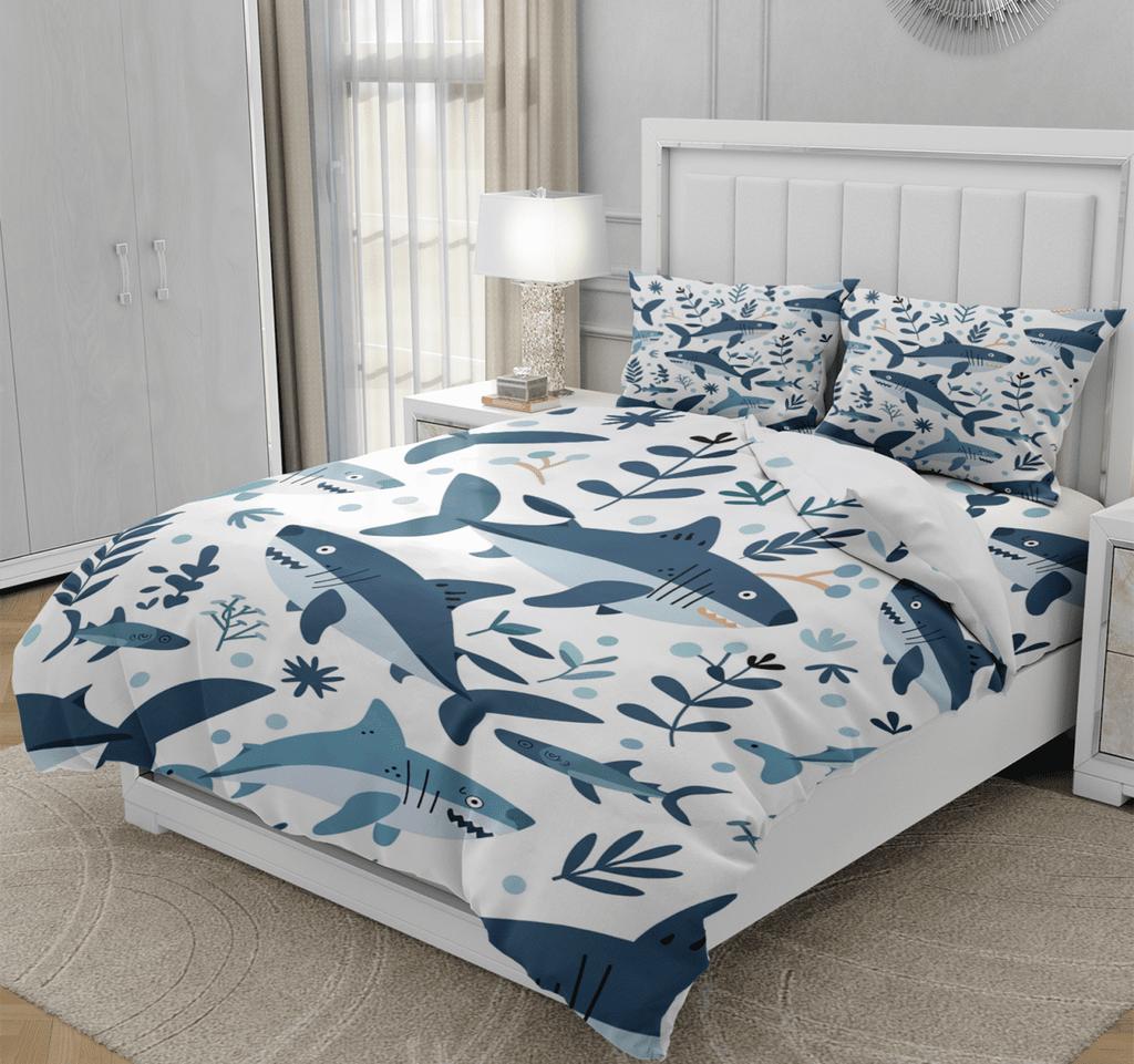 Comforter Shark Painting S High End Bedding With Pillows Home Decorqueen Size Suitable Children Kids And Adults