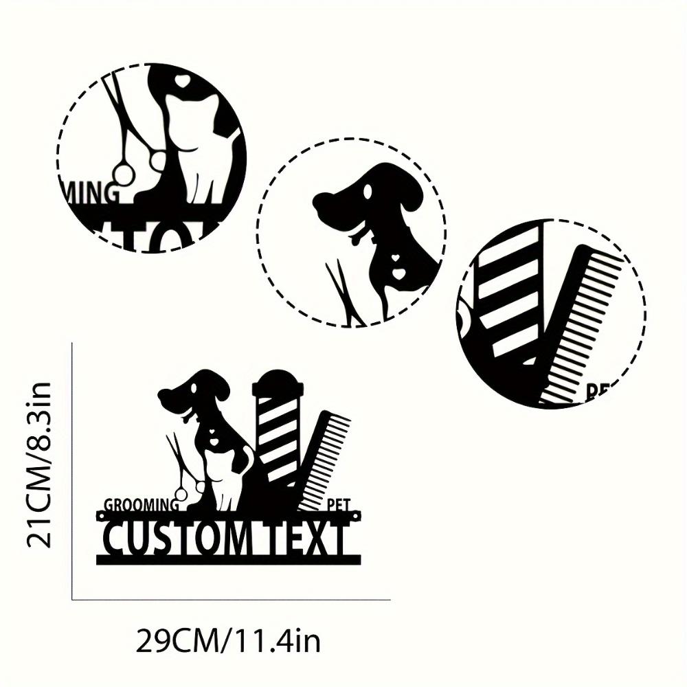 Personalized Pet Grooming Salon Metal Sign, Vintage Wall Decor for Shop