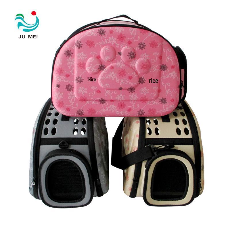 Foldable Crossbody Pet Carrier Backpack - Large Capacity, Breathable Cat & Dog Bag