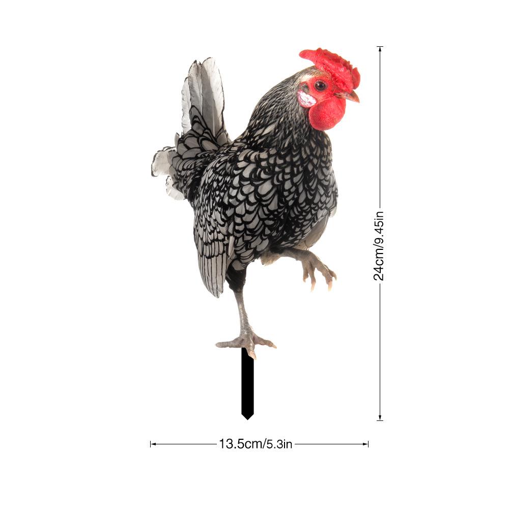 YKLU069-256 3D Rooster, Hen, Duck & Pig Outdoor Garden Decoration Plug
