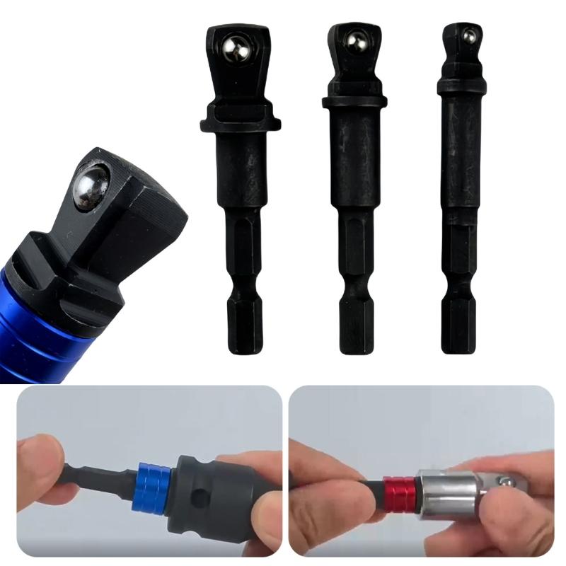 Versatility 3Piece Oscillating Socket Adapter Set 1/4inch Flexible Shank Perfect For Professional And DIY Drilling Need