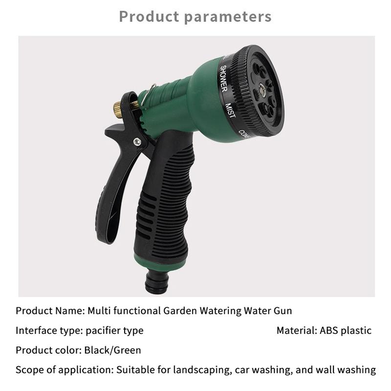 Garden Hose Spray Nozzle With Adjustable Multi Spray Modes Non Slip Handle For Yard Watering Car Washing Outdoor Cleaning