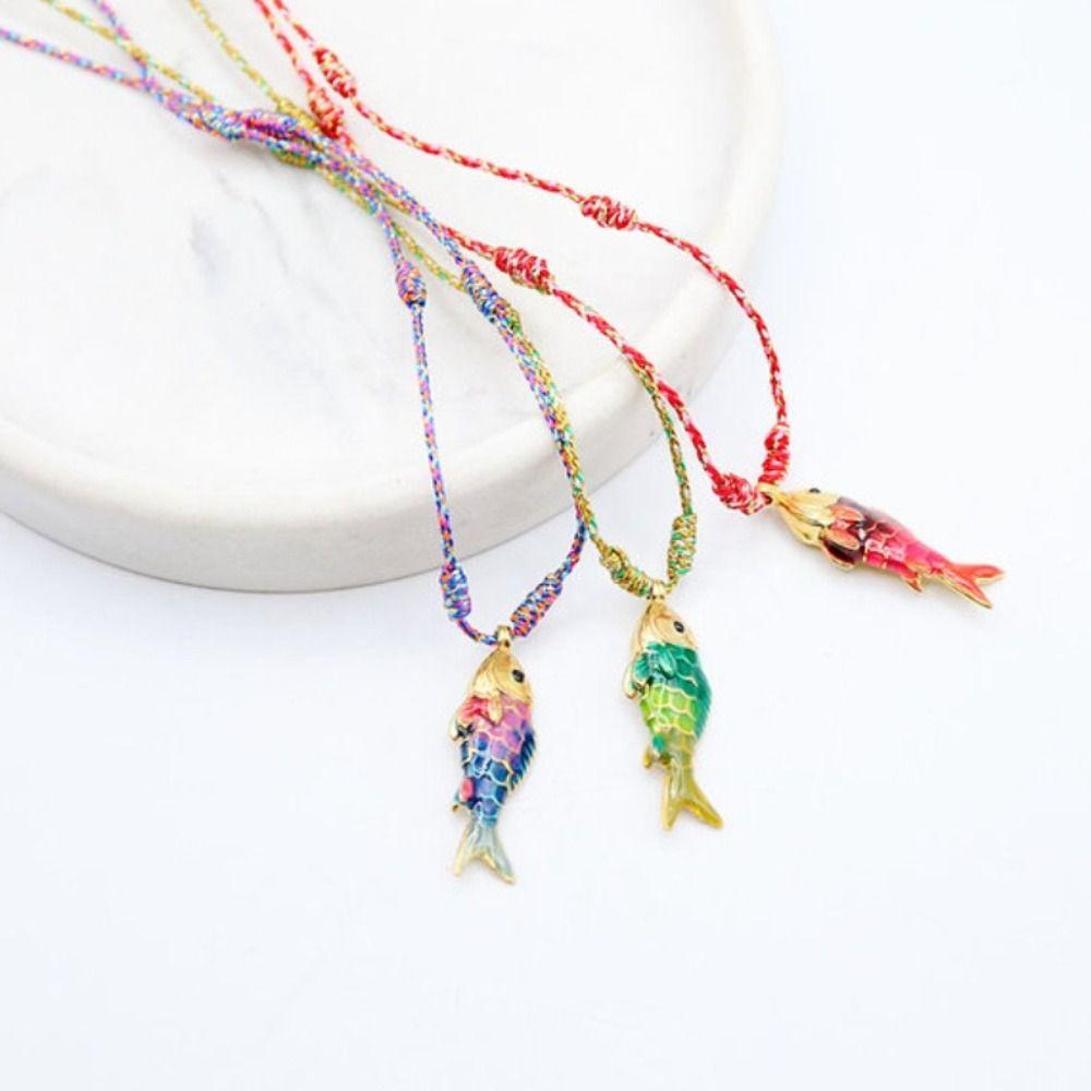 Stainless Steel Colorful Rope Necklace Trendy Neck Accessories New Fashion Jewelry  Beach Party