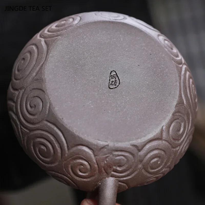 1 set di teiere cinesi in argilla viola Yixing, in ceramica grezza, retrò, fatte a mano, di piccola capacità, set da tè Kung Fu per uso domestico