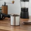 Neues Edelstahl-Matcha-Gefäß 380ml 560ml Große Kapazität Tee-Dose Holzdeckel Aufbewahrungsflasche für Zucker Süßigkeiten