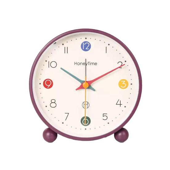 Analog Alarm Clock with Night Light Non-Ticking Silent Battery Operated Bedroom Desktop Digital Quartz Clock Children Students Birthday Gift