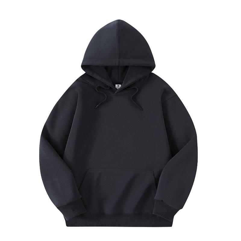 Autumn and Winter New Pure Cotton Solid Color Loose Casual Sports Jacket with Thick Fleece Hooded Sweatshirt