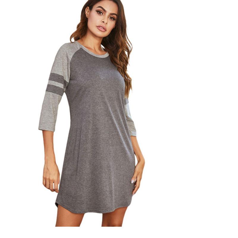 

Новая женская однотонная пижама больших размеров, ночная рубашка S