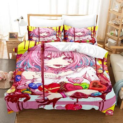 3D-Druck Anime Riamu Yumemi Kawaii Mädchen Bettwäsche-Set Jungen Mädchen Twin Queen Bettbezug Kissenbezug Bett Kinder Erwachsene Heimtextilien