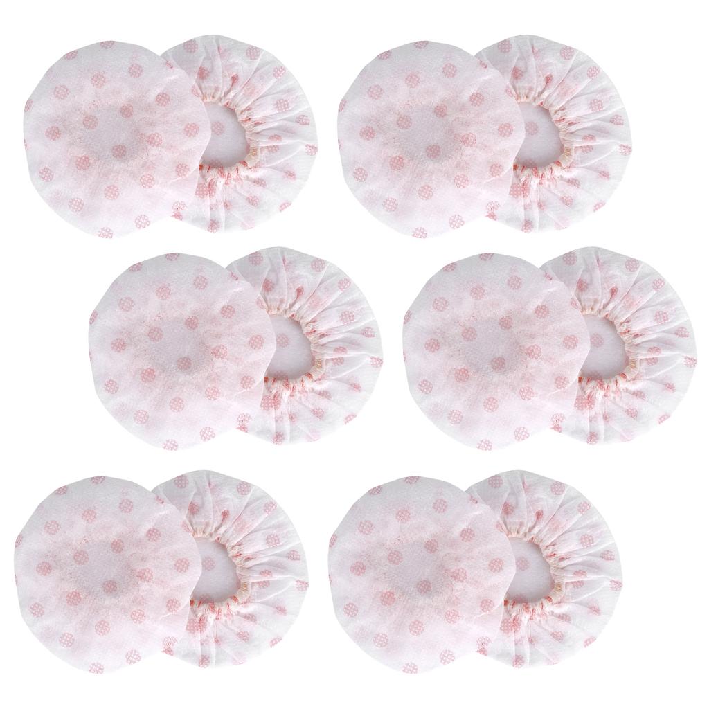 100Pcs Non Woven Disposable Microphone Cover Accessory for KTV Interview Stage Performance(White with Red Dot )