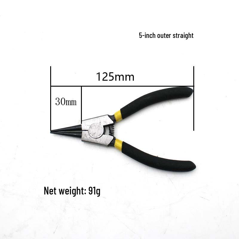 5" Industrial-Grade Multifunction Circlip Pliers - Dual-Use, Inner & Outer Straight, Manual Disassembly Tool