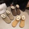 Women's Fur One Thick Bottom Heightening Winter Lightweight Padded Warm Snow Boots Non-slip Wear Casual Sneakers Fur Cotton Shoes