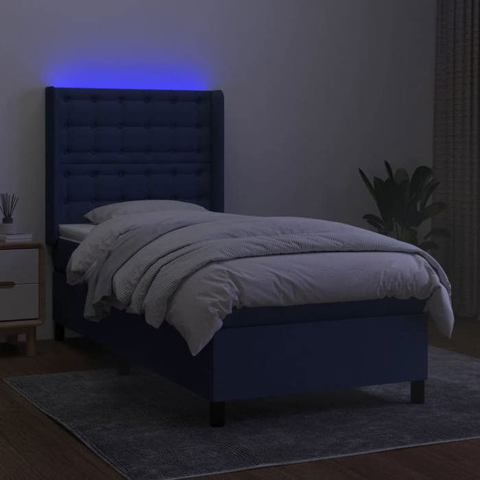 VidaXL Sommier à Lattes de Lit avec Matelas et LED, Lit Rembourré, Lit Simple, Lit Adulte de Chambre à Coucher Intérieur, 3138611