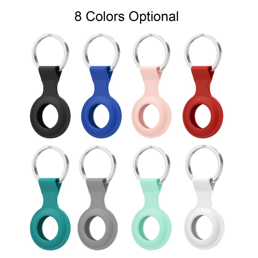 Protective Finder Case Soft Silicone Tracker Cover with Anti-Lost Stainless Steel Keychain Ring Portable Anti-Scratch Protector Finder Holder for Key