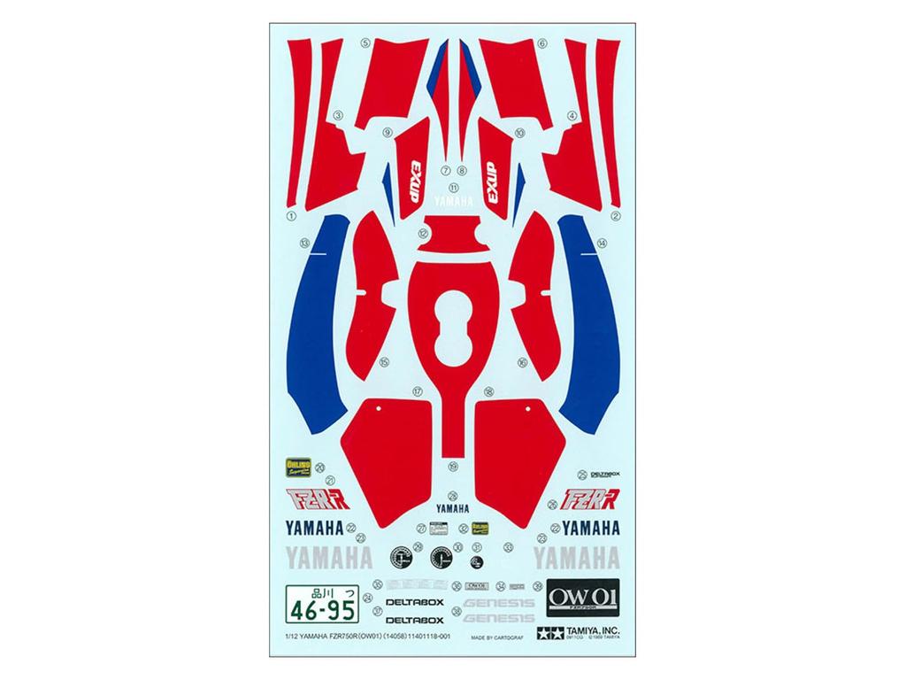Tamiya Motorcycle Series 58 Yamaha FZR750R Plastic Model Kit 14058 1/12 No. (OW01) (Motorcycle)