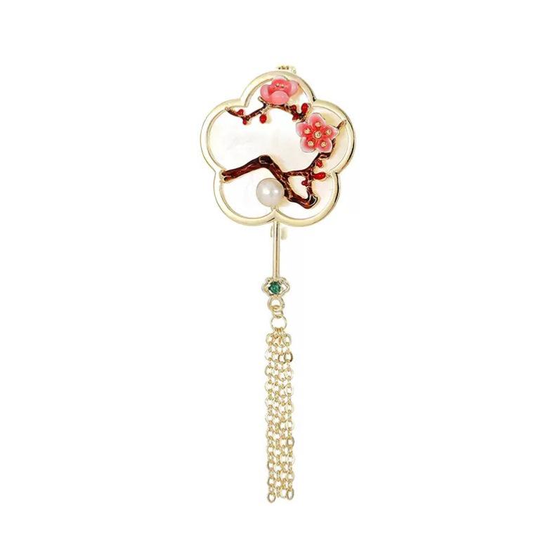 Matte Gold Pearl Wheat Ear Corsage Brooch for Women - High-End Versatile Pin with Anti-Exposure Design