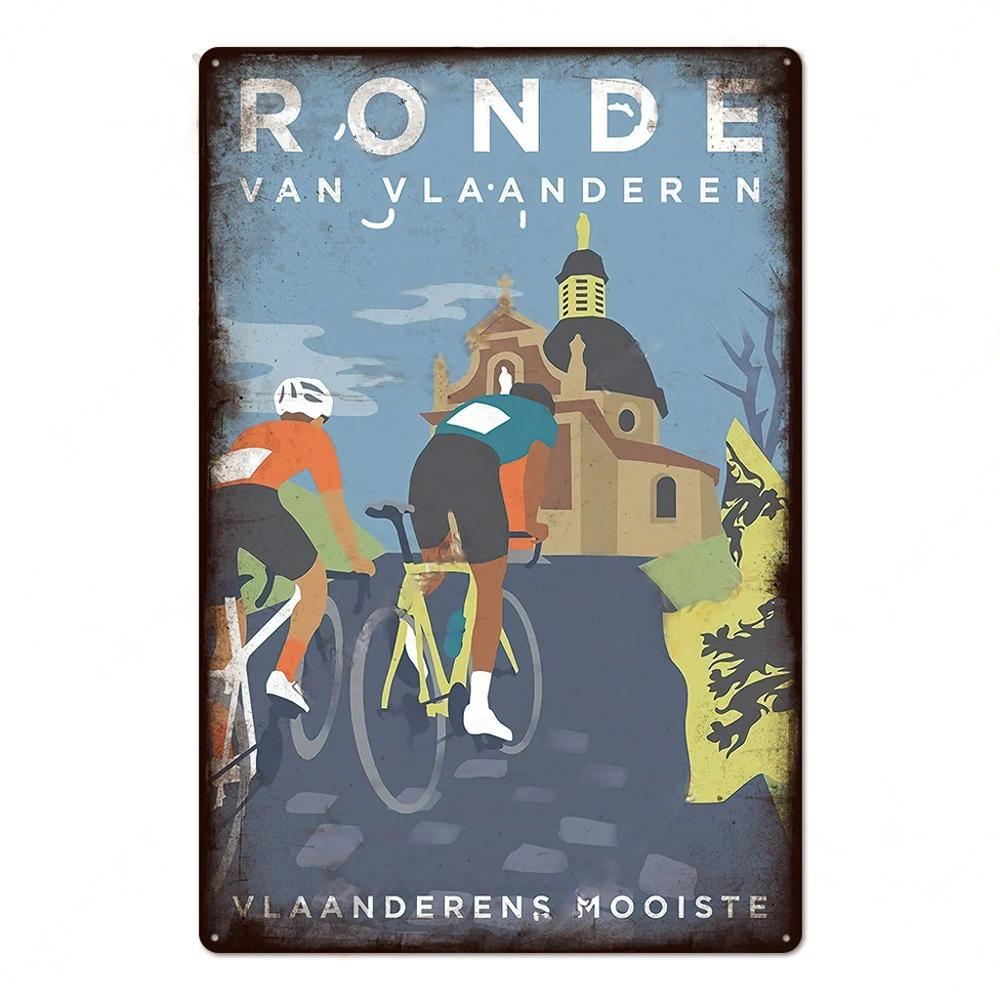 Vintage Bicycle Race Posters Decor Metal Tin Signs Plaque Retro Metal Poster Wall Decorative for Garage Man Cave