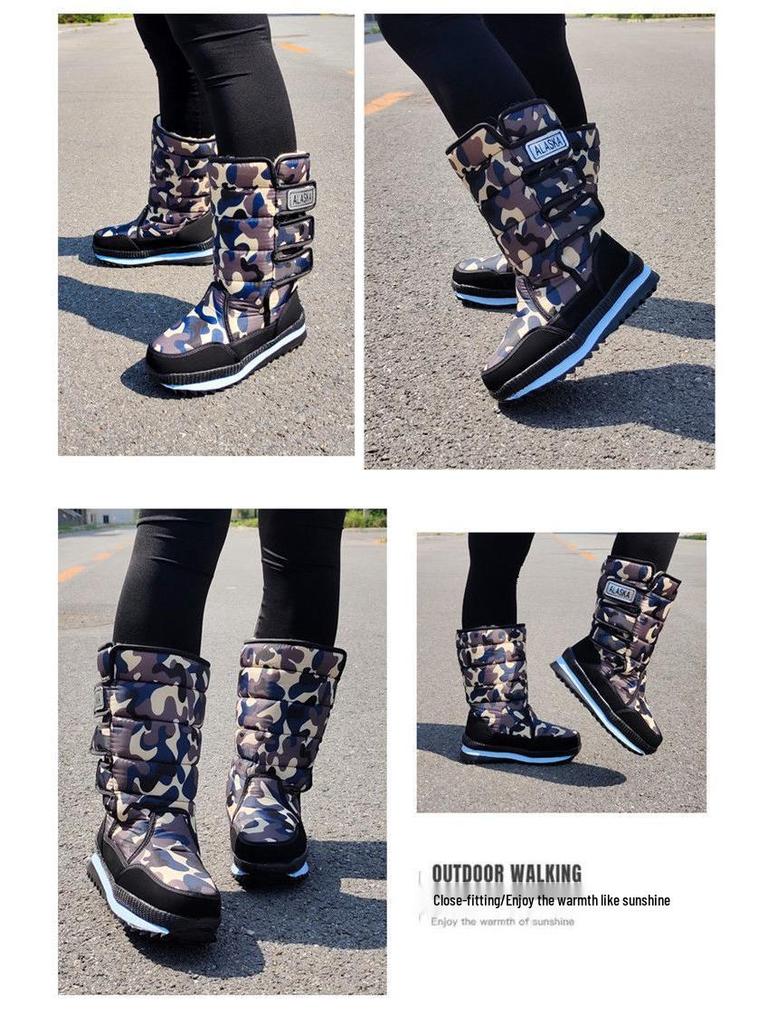 Northeast Unisex High-Top Snow Boots: Thickened, Non-Slip, Waterproof, Plus Velvet Warm, Winter Outdoor Footwear